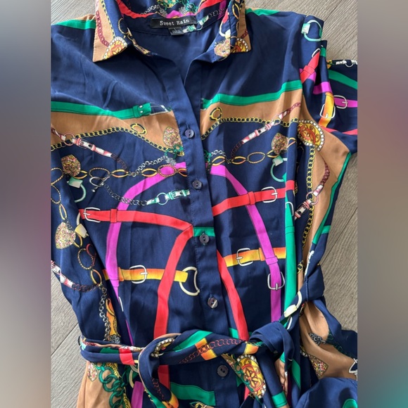 LAST PRICE🍒🤍 SWEET RAIN high low shirt dress with belt 💙 - Picture 10 of 13